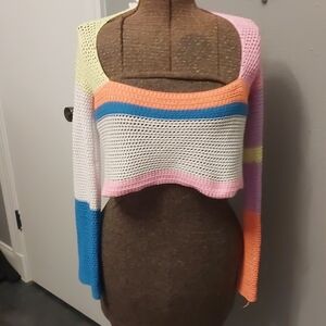 Multicolor Crop Sweater